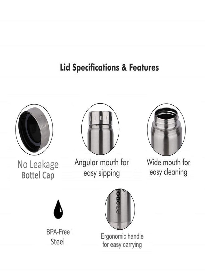 Probott Freeze 750ml Single Wall Stainless Steel Water Bottle 0.75 LTR Fridge Water Bottle, Adults, Silver | Leakproof | Freeze | Gym | Sports | Office | Home | Kitchen | Hiking | Treking | Travel - Image 5